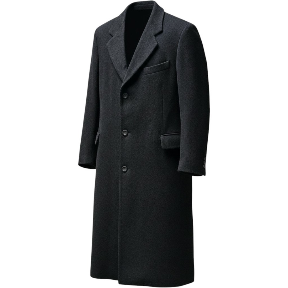 Silver Cloud Men's Cashmere Blend Overcoat Woven in Italy Charcoal Grey Long 44L